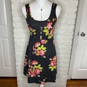 Xhilaration Floral Polka Dot Summer Midi Dress M